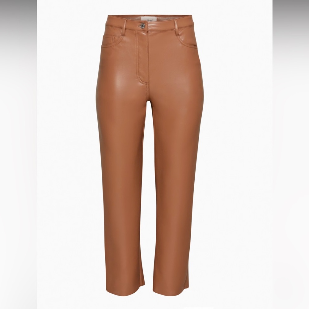 ARITZIA - Wilfred- The Melina Camel Leather Cropped Pant